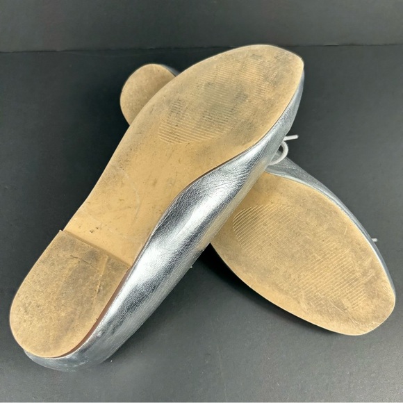 GAP Chic Silver Ballet Flats with Bow Detail Size 9 - Picture 8 of 8